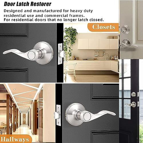 JIOTAR Deadbolt Strike Plate 1 x 2-14 Round Corner Strike Plate in Satin Nickel 2-Pack with 4 Screws