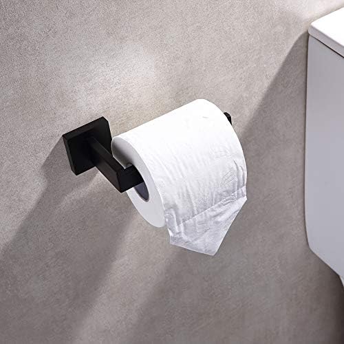 TASTOS Heavy-Duty Stainless Steel Toilet Paper Holder Matte Black
