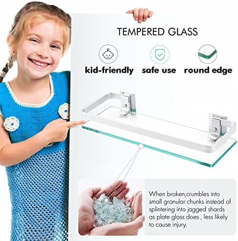KES Tempered Glass Shelves - Space-Saving Sturdy for Bath Kitchen
