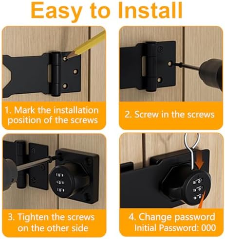 Bifold Door Lock with 3-Digit Password Keyless Design for Cabinets