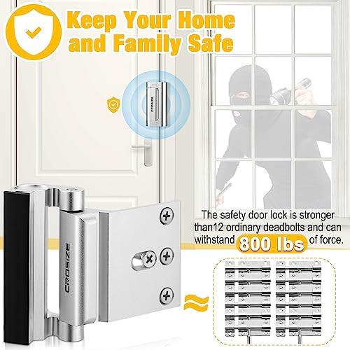 Crosize Secure Door Lock - Durable with 800 lbs Impact Resistance for Home Entry