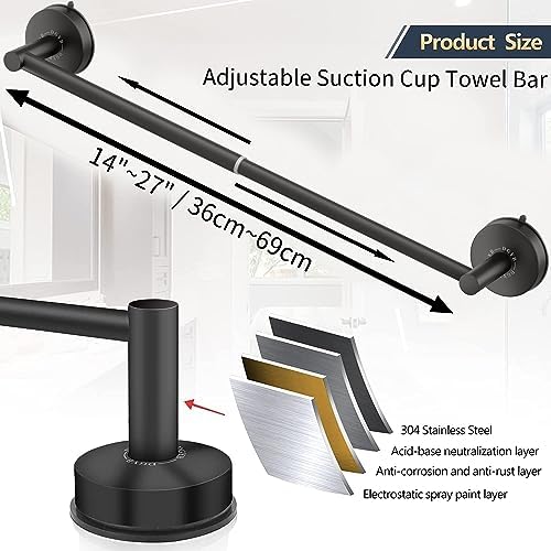 Adjustable Suction Cup Towel Bar for Bathroom