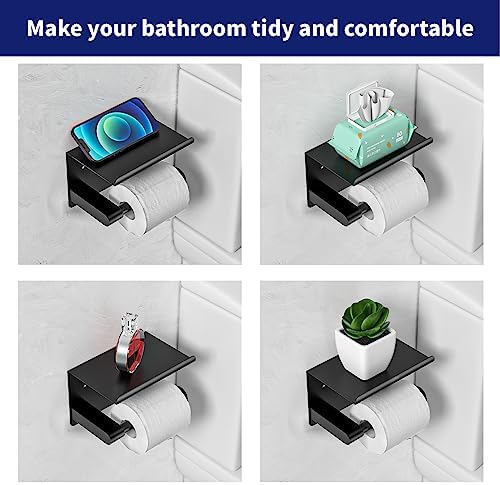 Curved Matte Black Toilet Paper Holder for Mega Rolls