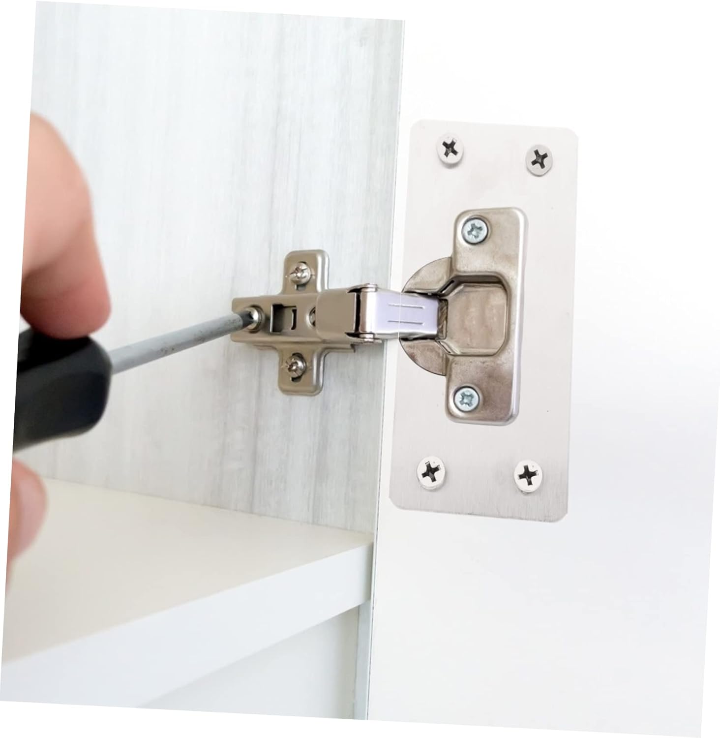 IWOWHERO Stainless Steel Hinge Cover Plate Kit for Doors Drawers and Furniture