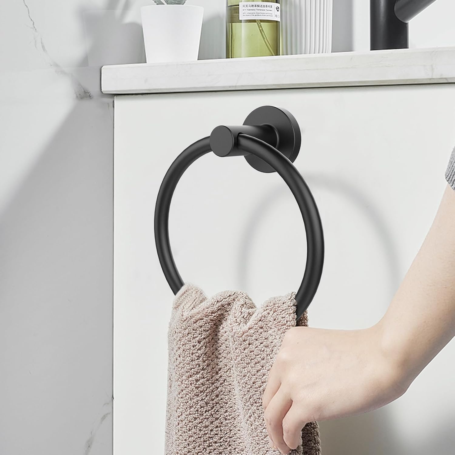 SetSail Towel Holder for Bathroom Wall Matte Black 304 Stainless Steel Easy to Install
