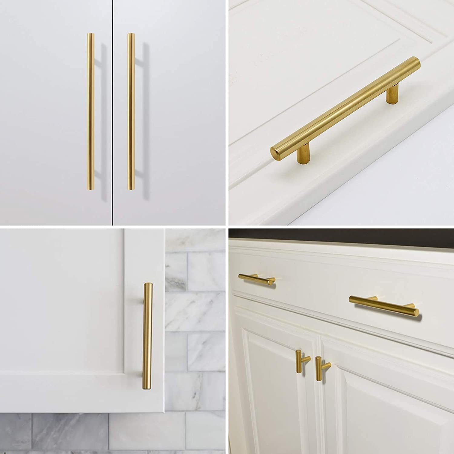 Haliwu 30-Pack Gold Cabinet Pulls with Brass Finish for Modern Home Decor
