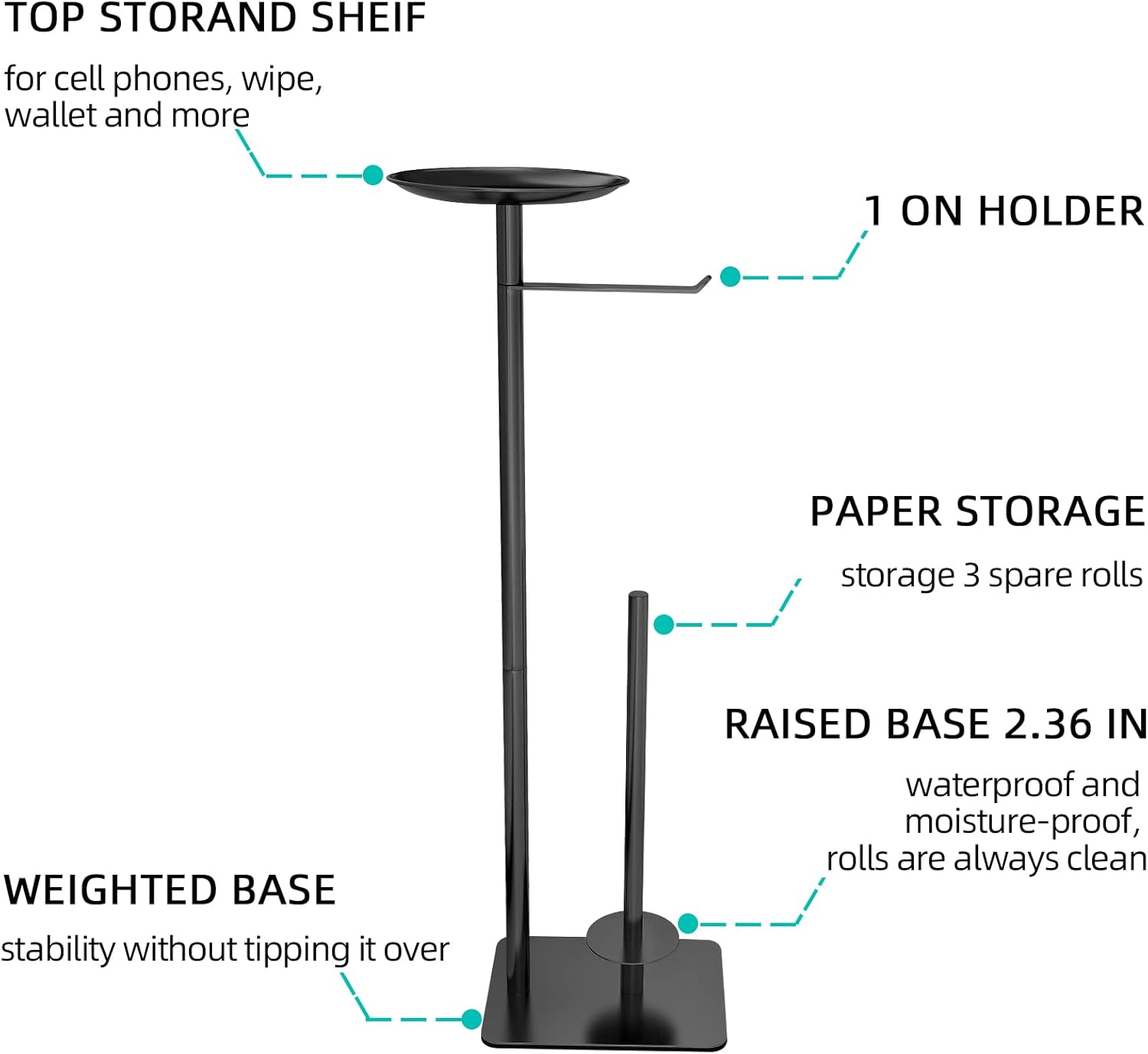 FEILERN 4 Roll Toilet Paper Holder Stand Rust-Resistant Durable Design for Home and Bathroom Use