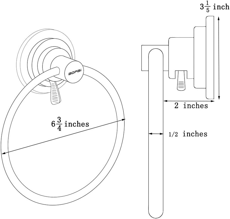 No Drill No ScrewsStrong suction cup towel holder for bathroom Premium Chrome finish