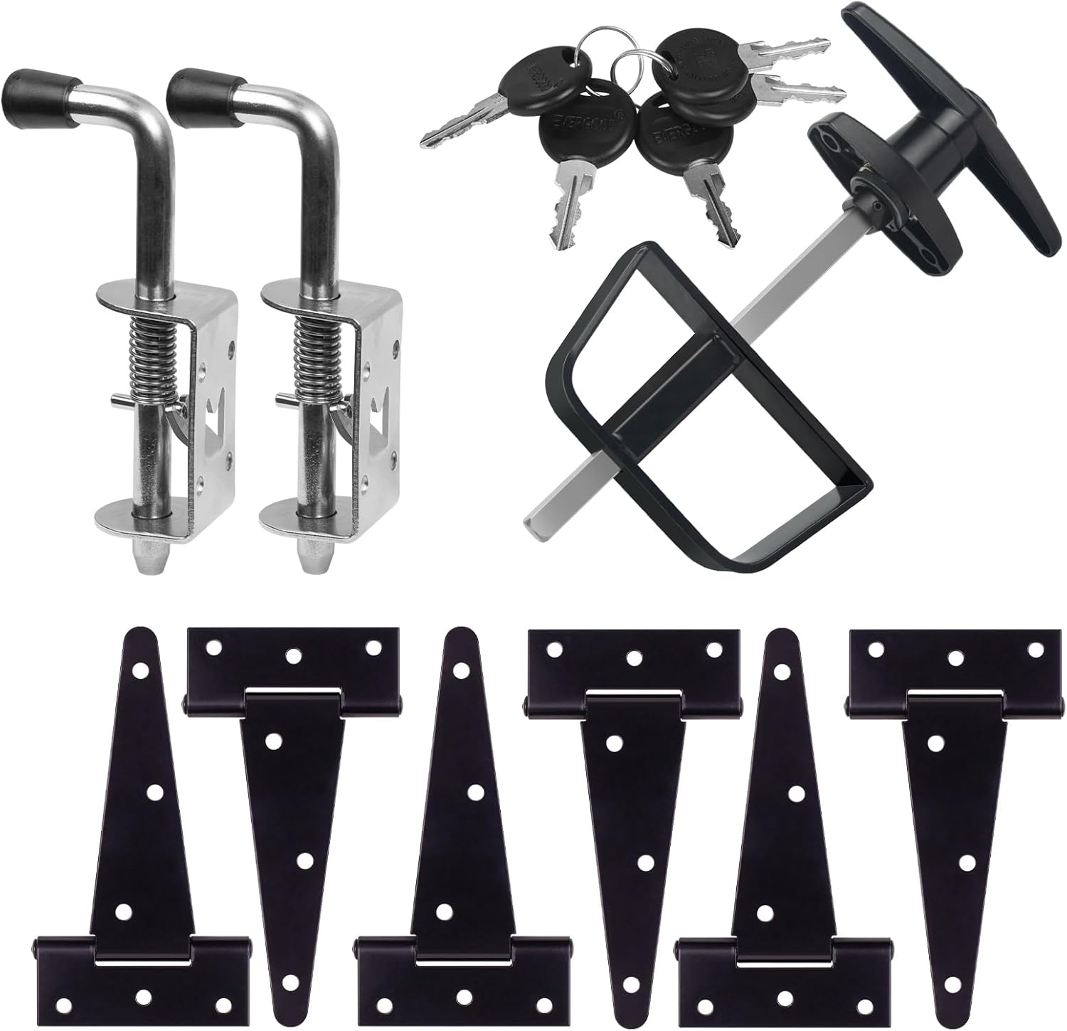 Secure Shed Door Kit from Hurrikom - Durable Hinges Latch Lock Handle for Your Shed Door