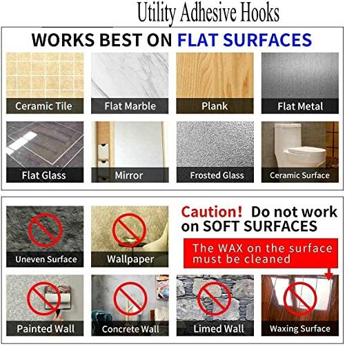 Jwxstore10-in-1 Transparent Wall Hooks Heavy Duty 24 Pack