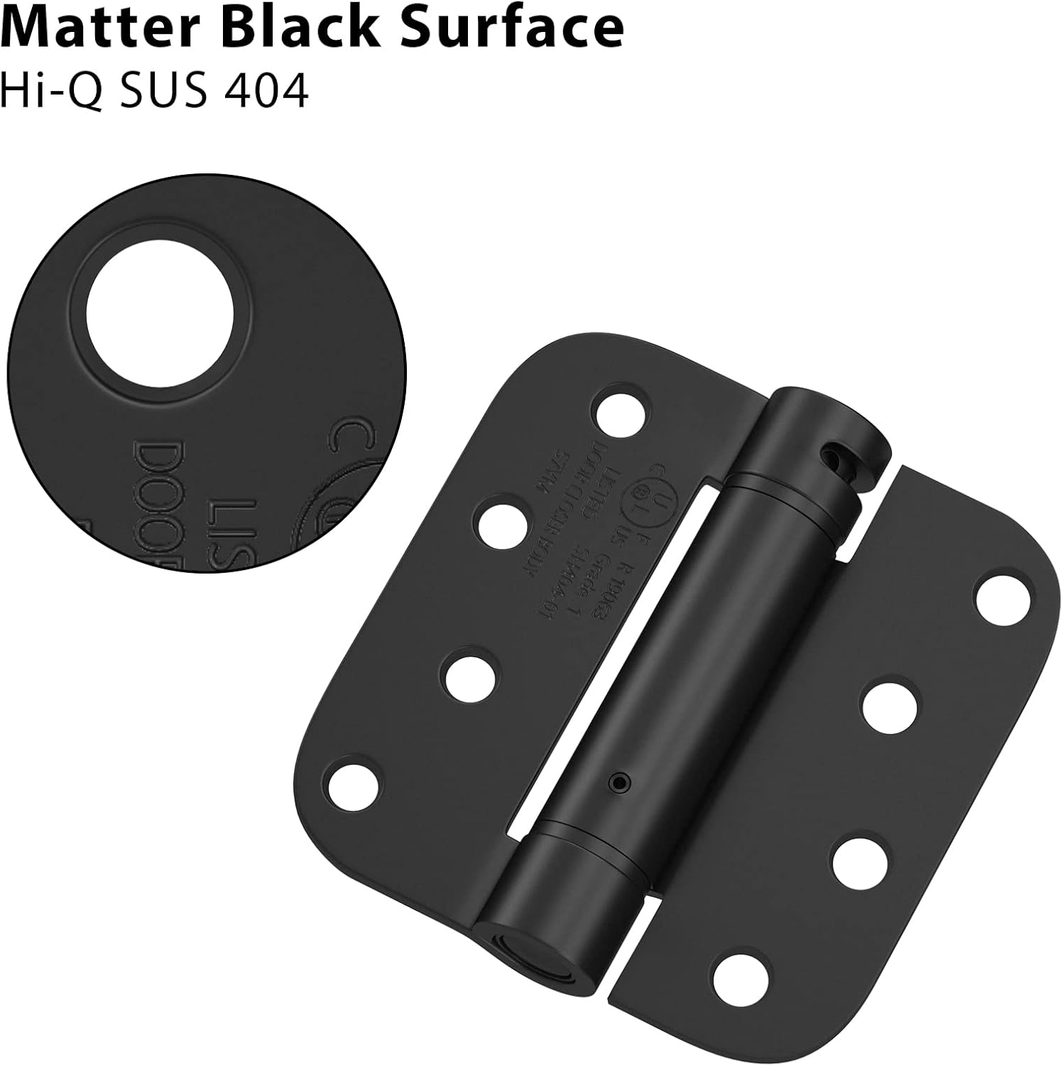 Haidms 3-Piece Set Self-Closing Door Hinges with Adjustable Tension 4inch Black Spring Hinge for Heavy-Duty Doors