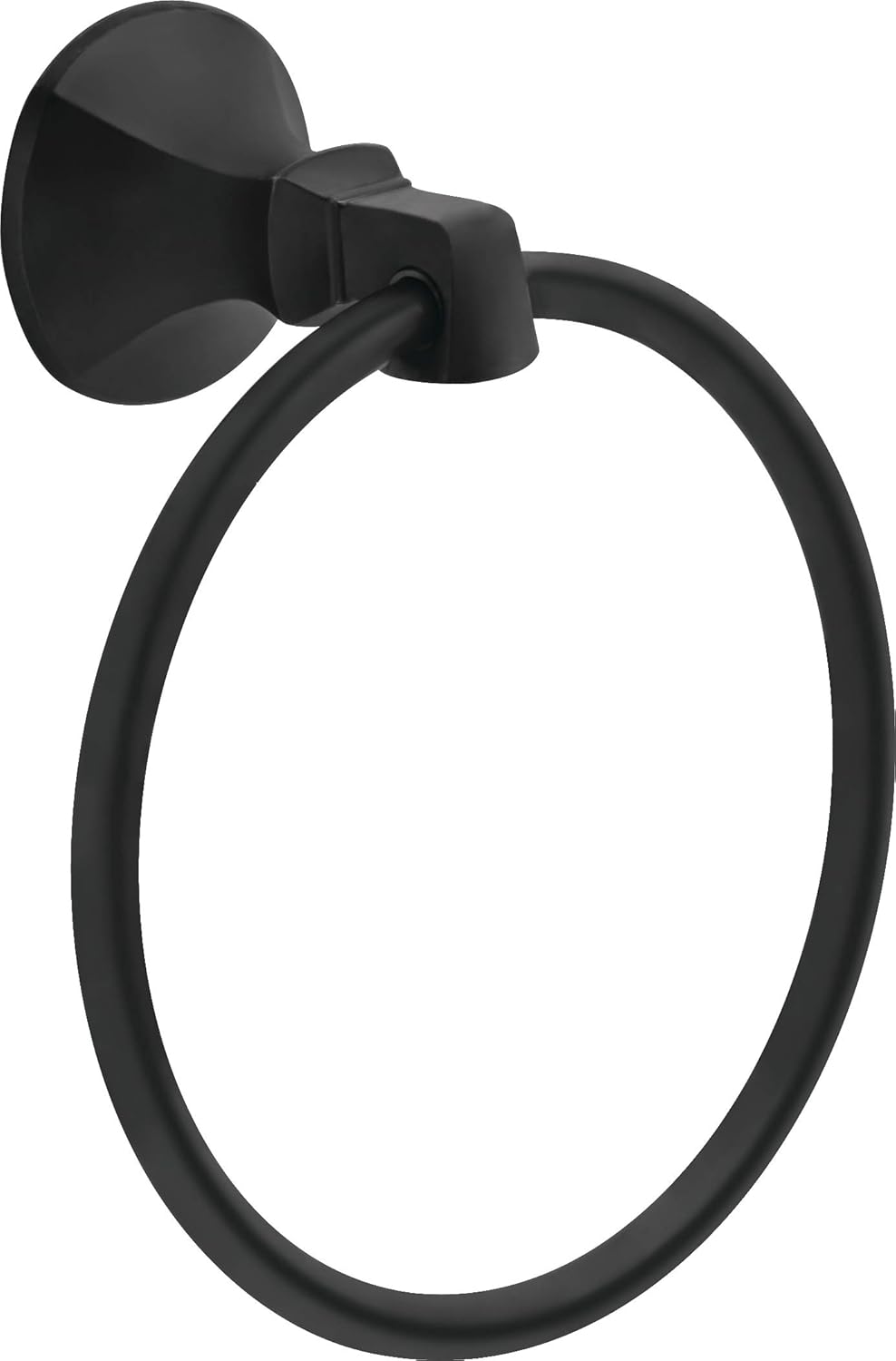 Space-saving bold matte finish towel ring for bathroom or kitchen use