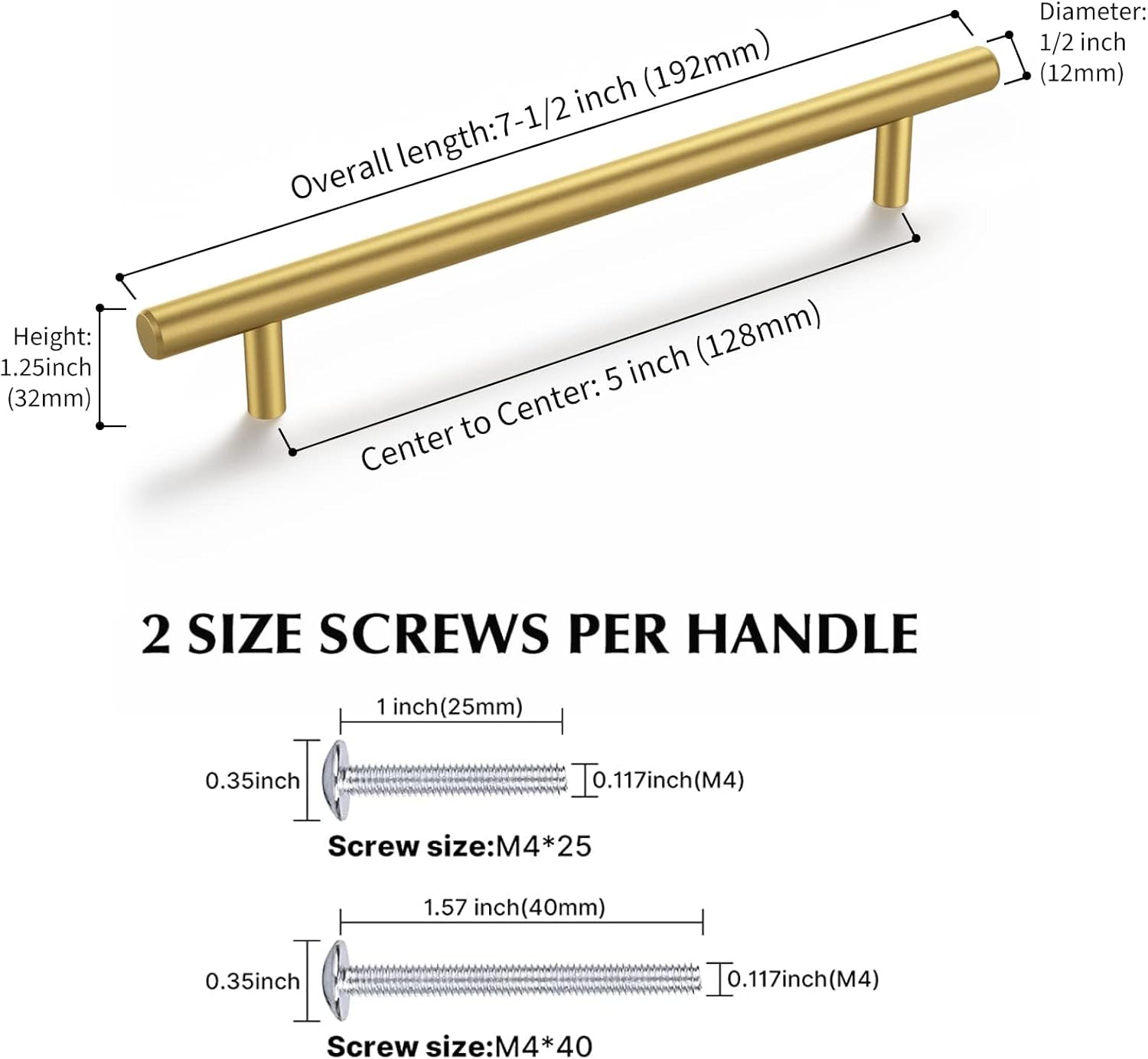 Haliwu 30-Pack Gold Cabinet Pulls with Brass Finish for Modern Home Decor