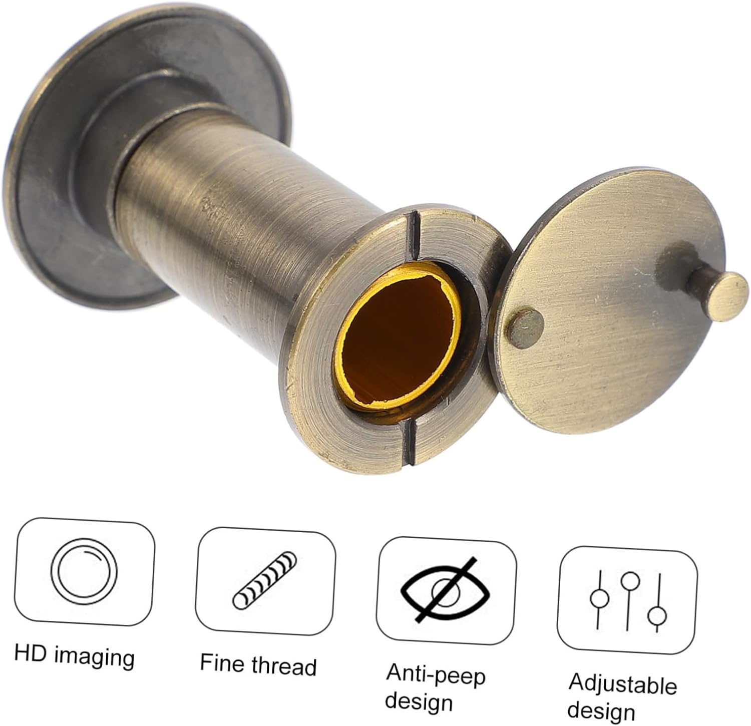 Angoily Door Peephole Alarm Chime Door Lock Sensor with 360-Degree Privacy Backup Camera