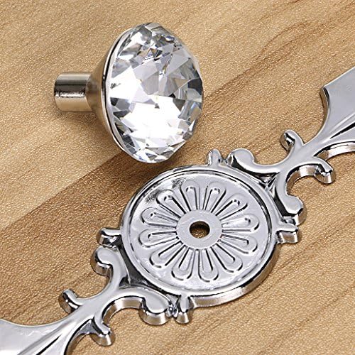 Sumnacon Crystal Glass Decorative Knobs and Pulls for Cabinets Drawers and More Set of 5