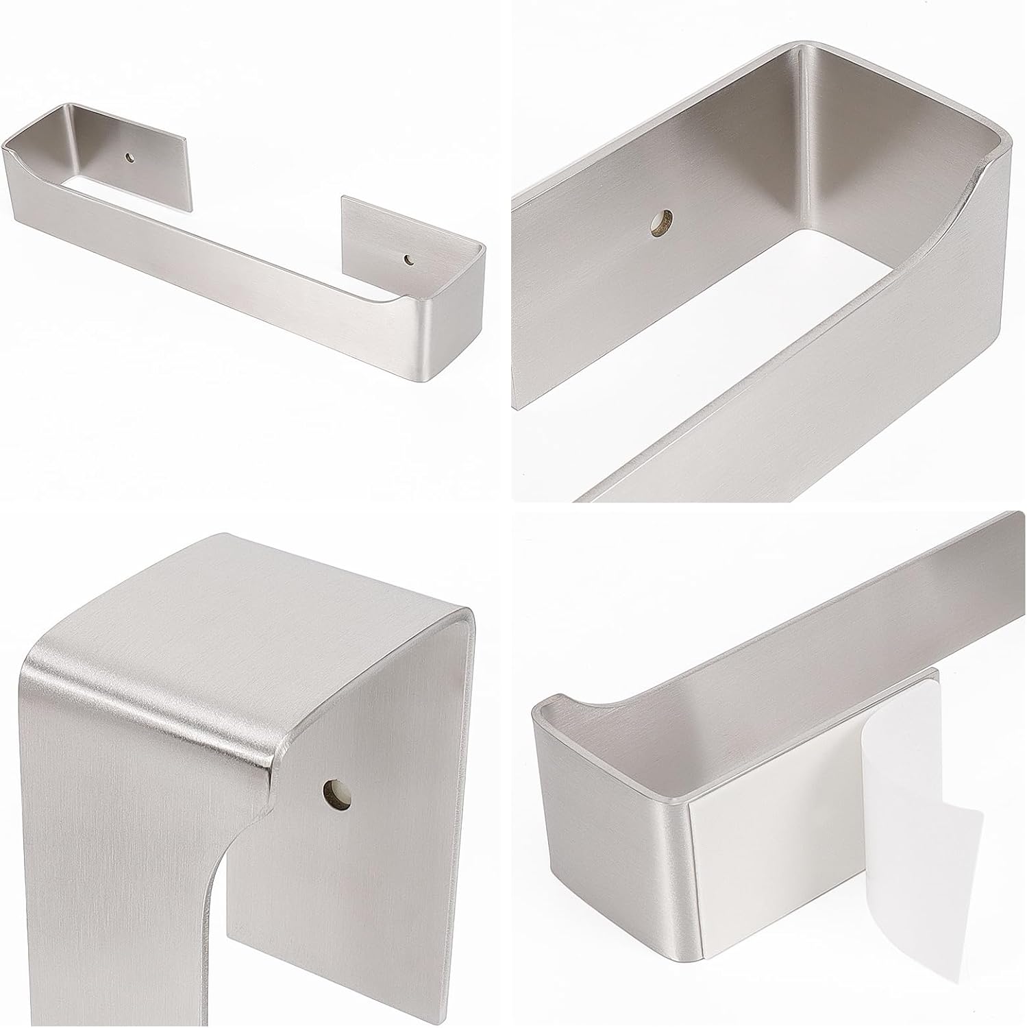 NearMoon Self-Adhesive Hand Towel Holder Stainless Steel Rustproof Stick-On Towel Rack for Bathroom Kitchen