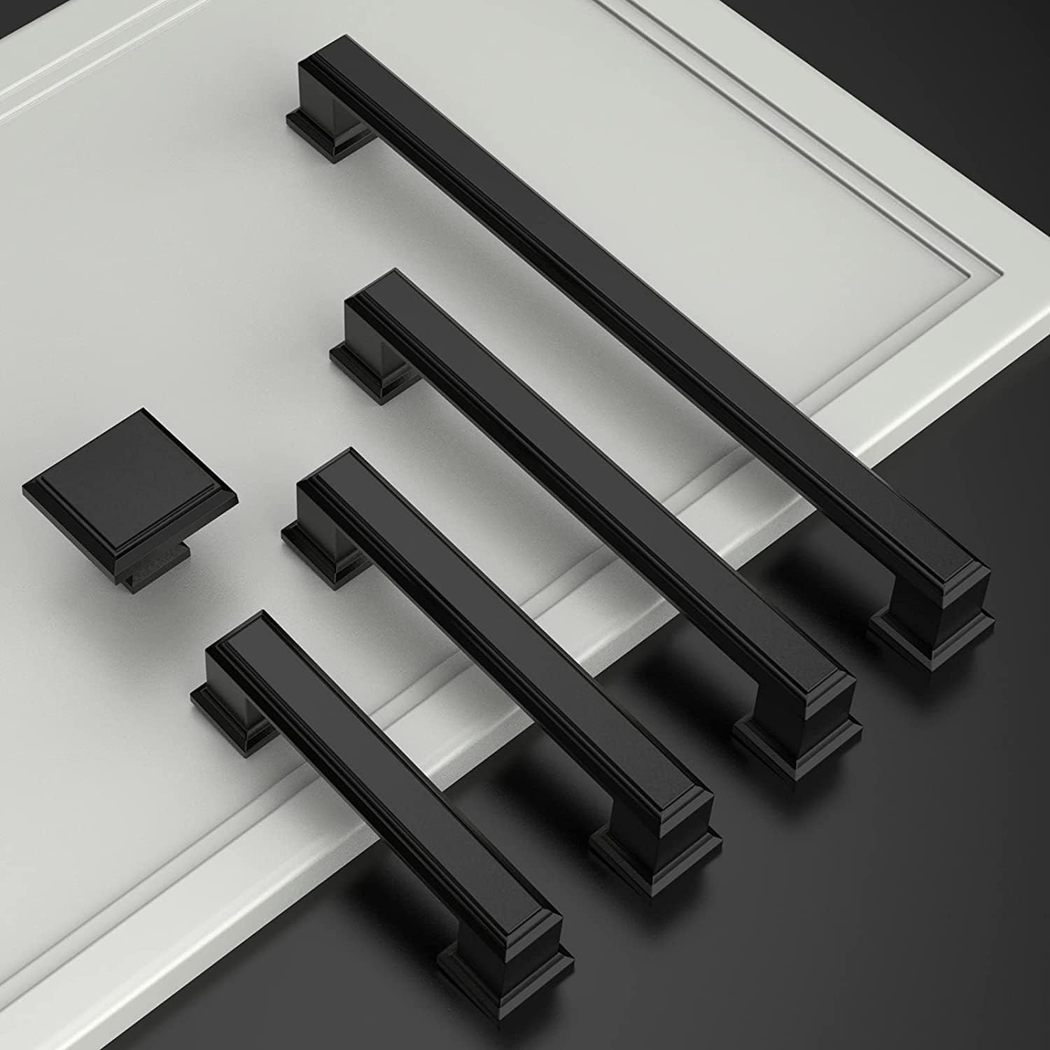 High-Quality Kitchen Cabinet Pulls 10-Piece Set with Matte Black 5 Hole Centers for kitchens and cabinets