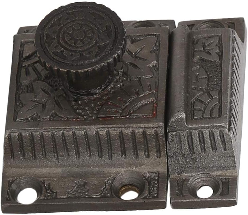 --------Handmade Antique Iron Finish - Secure Closing Cabinet Latch with Windsor Knob Design