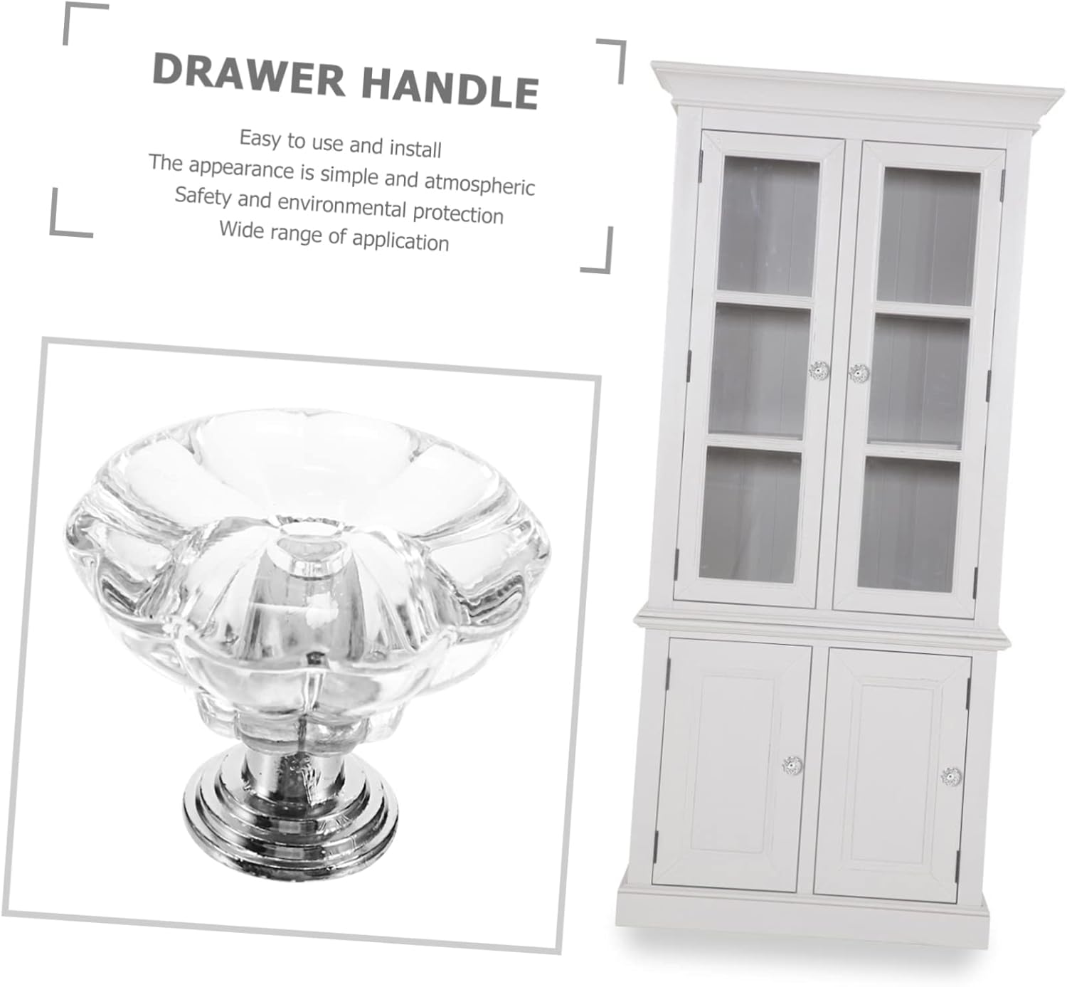 JojoFuny Luxury Crystal Door knobs 6-Piece Acrylic Door Knobs for Old or Damaged Handles