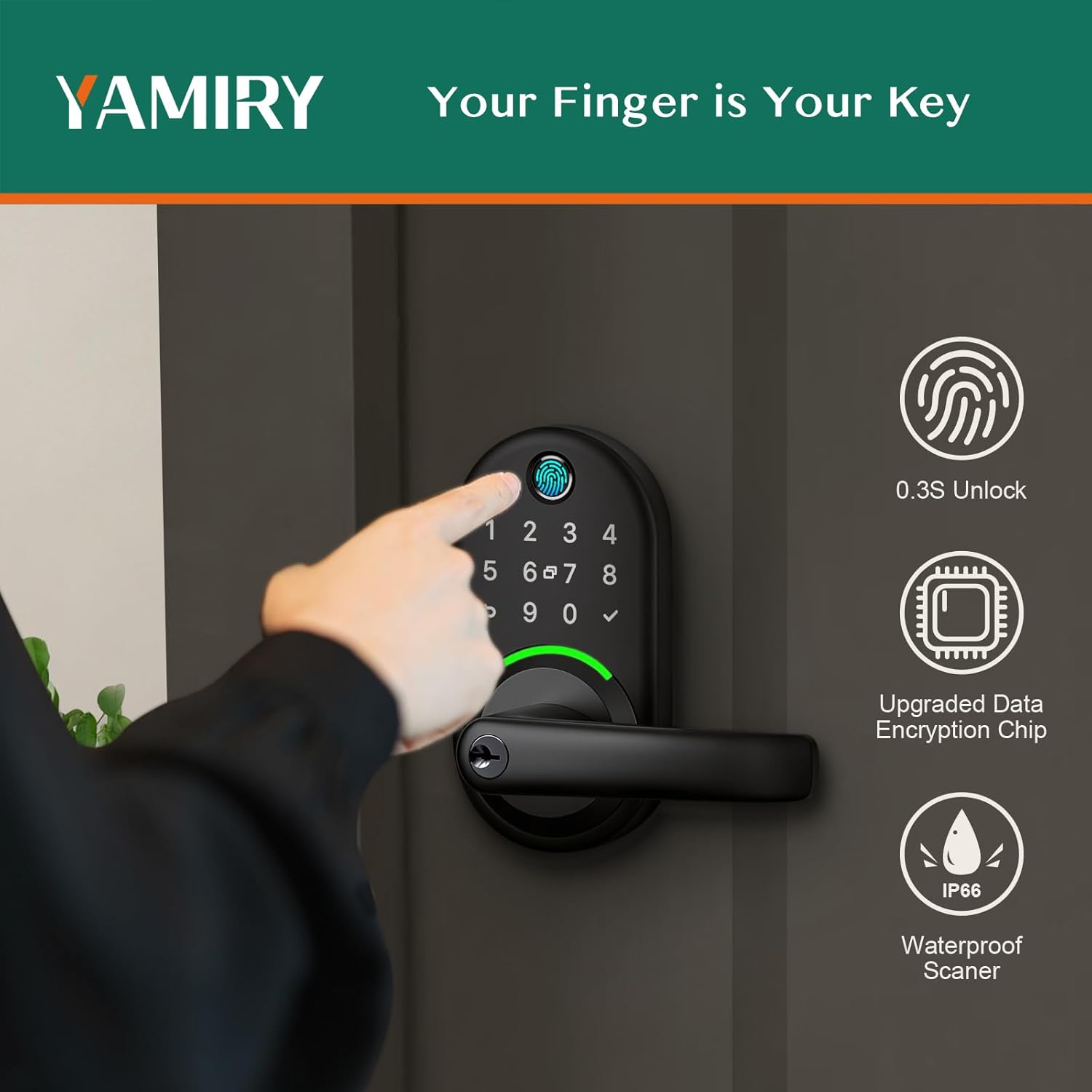YiRay Smart Door Lock with Keypad - Keyless Entry for Front Door