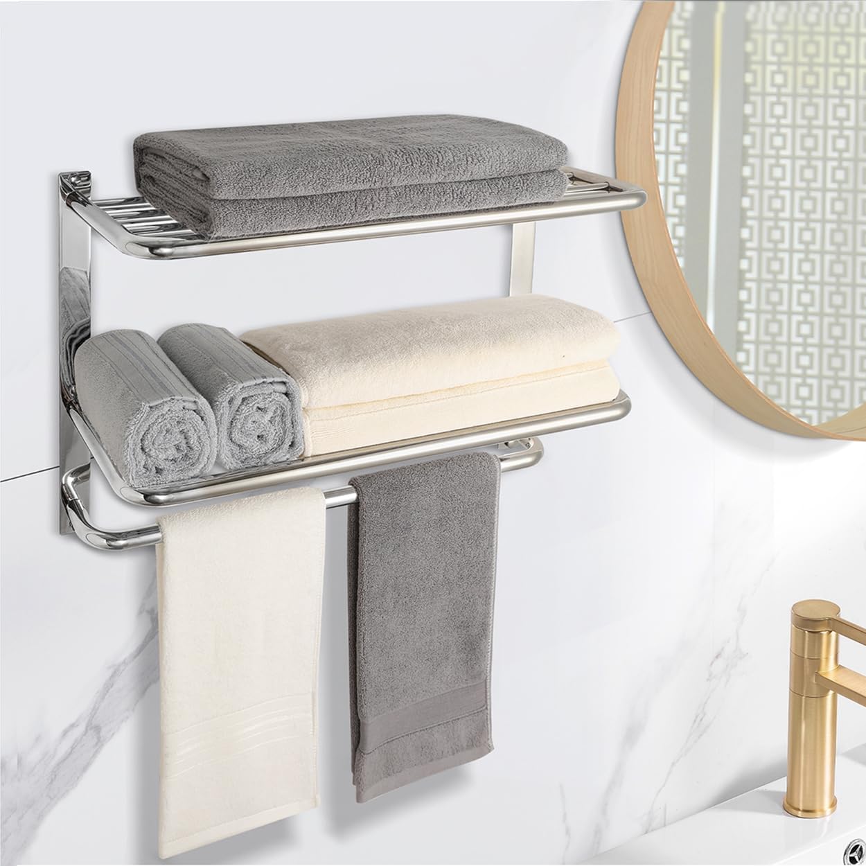 Rust-Proof 3-Tier Towel Rack for Bathroom Smooth Finish Easy to Install and Use