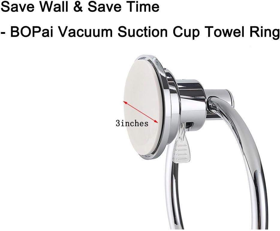 No Drill No ScrewsStrong suction cup towel holder for bathroom Premium Chrome finish