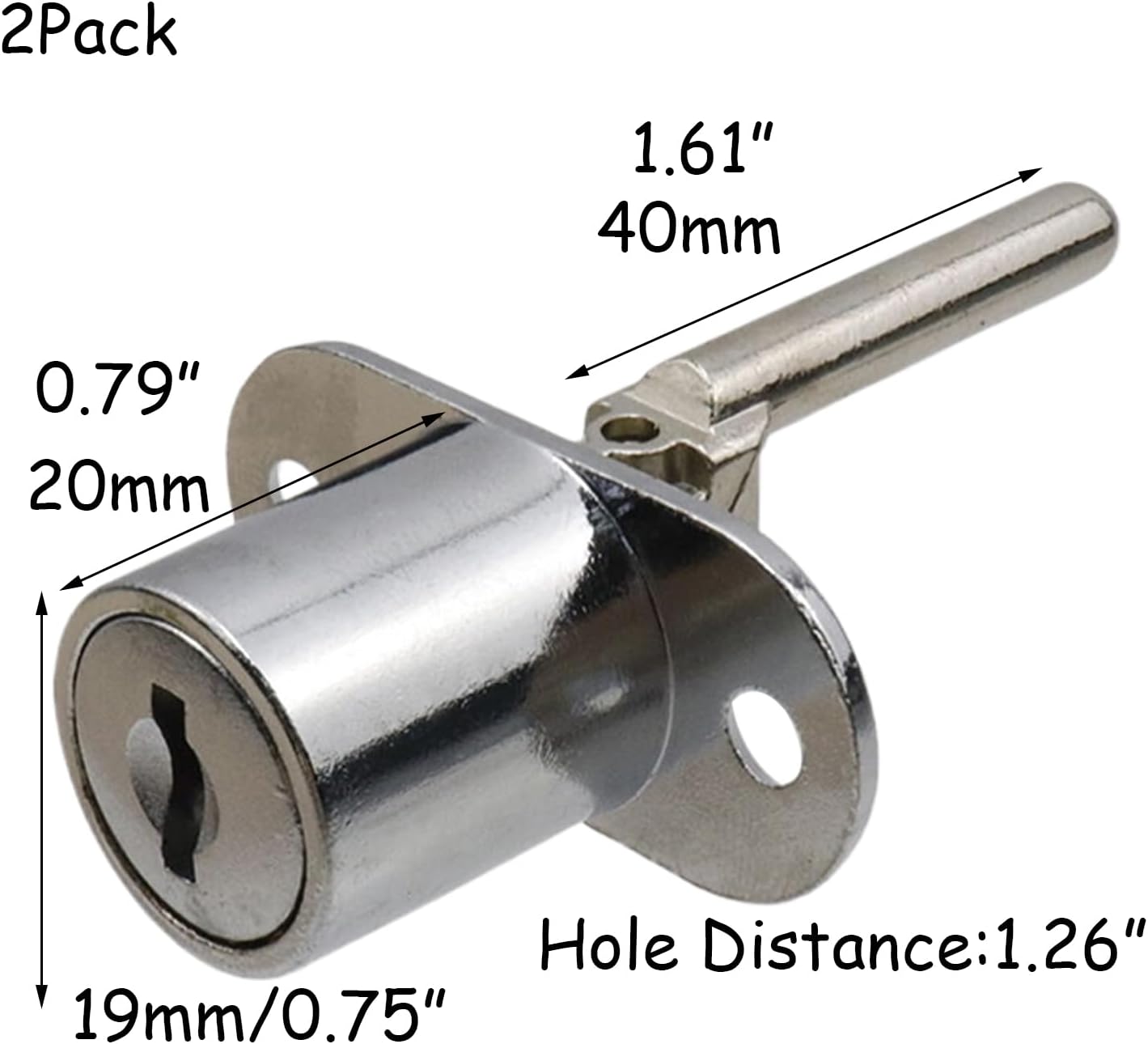 Bisbai 2-Piece Drawer Locks with Zinc Alloy Keys - Durable and Secure Desk Wardrobe Cabinets