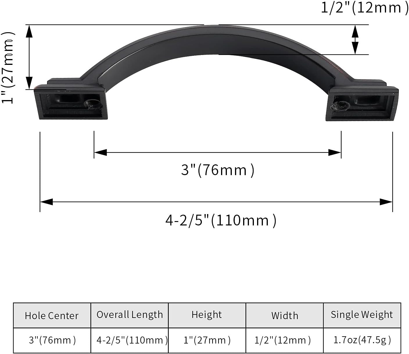 AOOTOCH 10 Pack 3 Inch Cabinet Pulls Oil Rubbed Bronze Handles Drawer Pulls for Kitchen Cabinet Cupboard