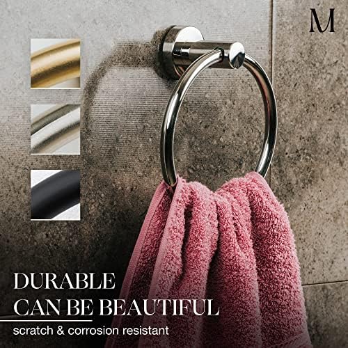 Marmolux Acc Chrome Towel Ring - Hand Towel Holder for Bathroom Wall
