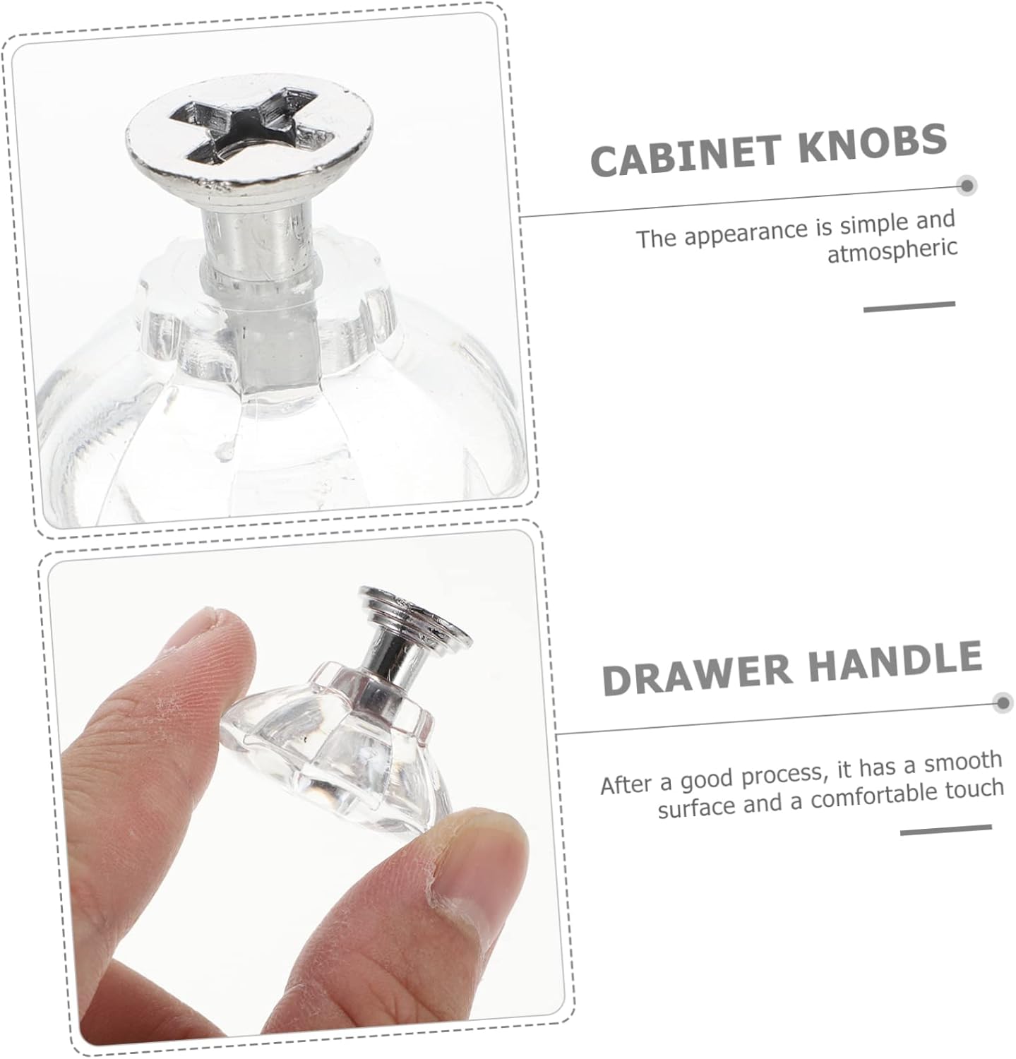 JojoFuny Luxury Crystal Door knobs 6-Piece Acrylic Door Knobs for Old or Damaged Handles