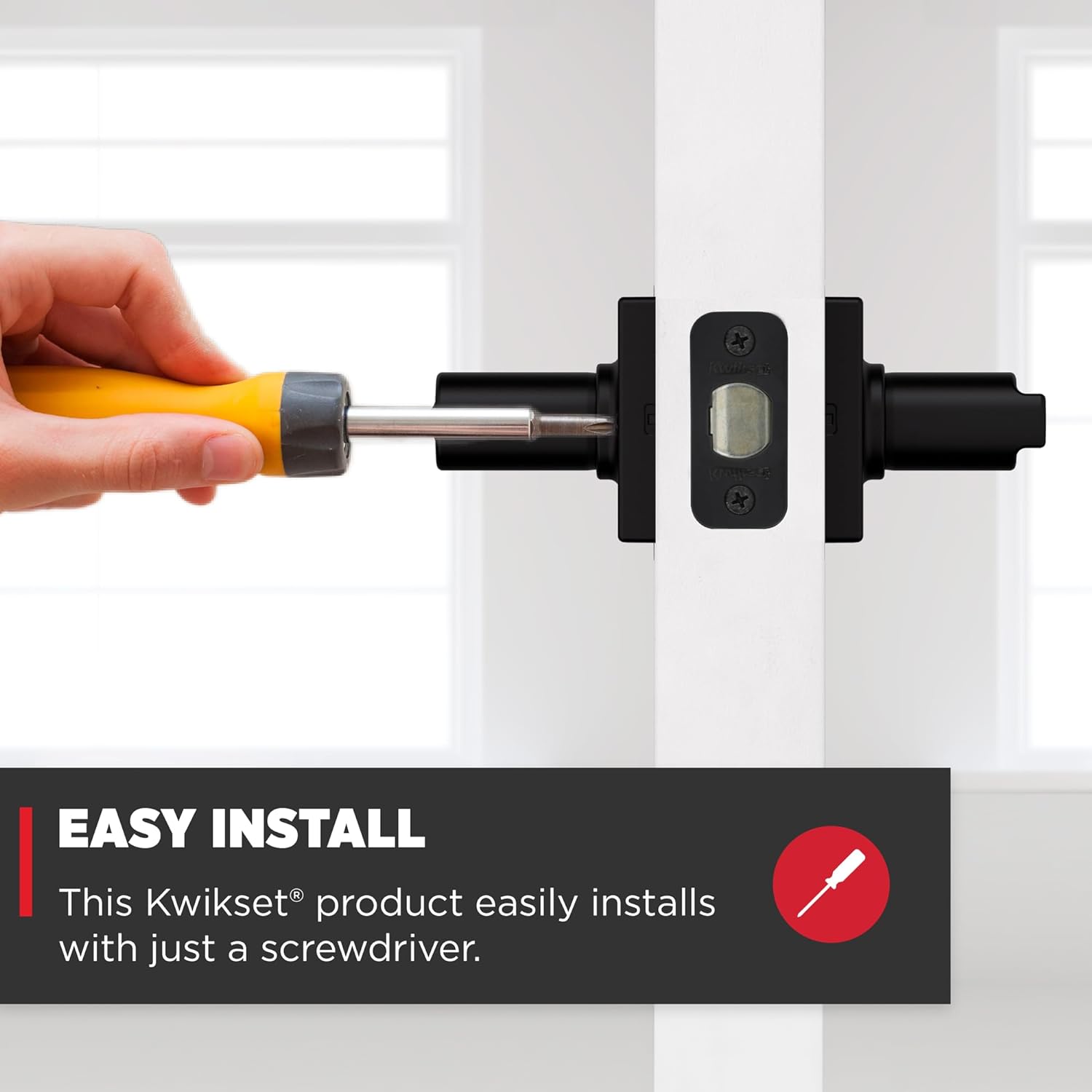 Kwikset Door Privacy Handle Matte Black Reversible Lever with Microban Protection Easy Install