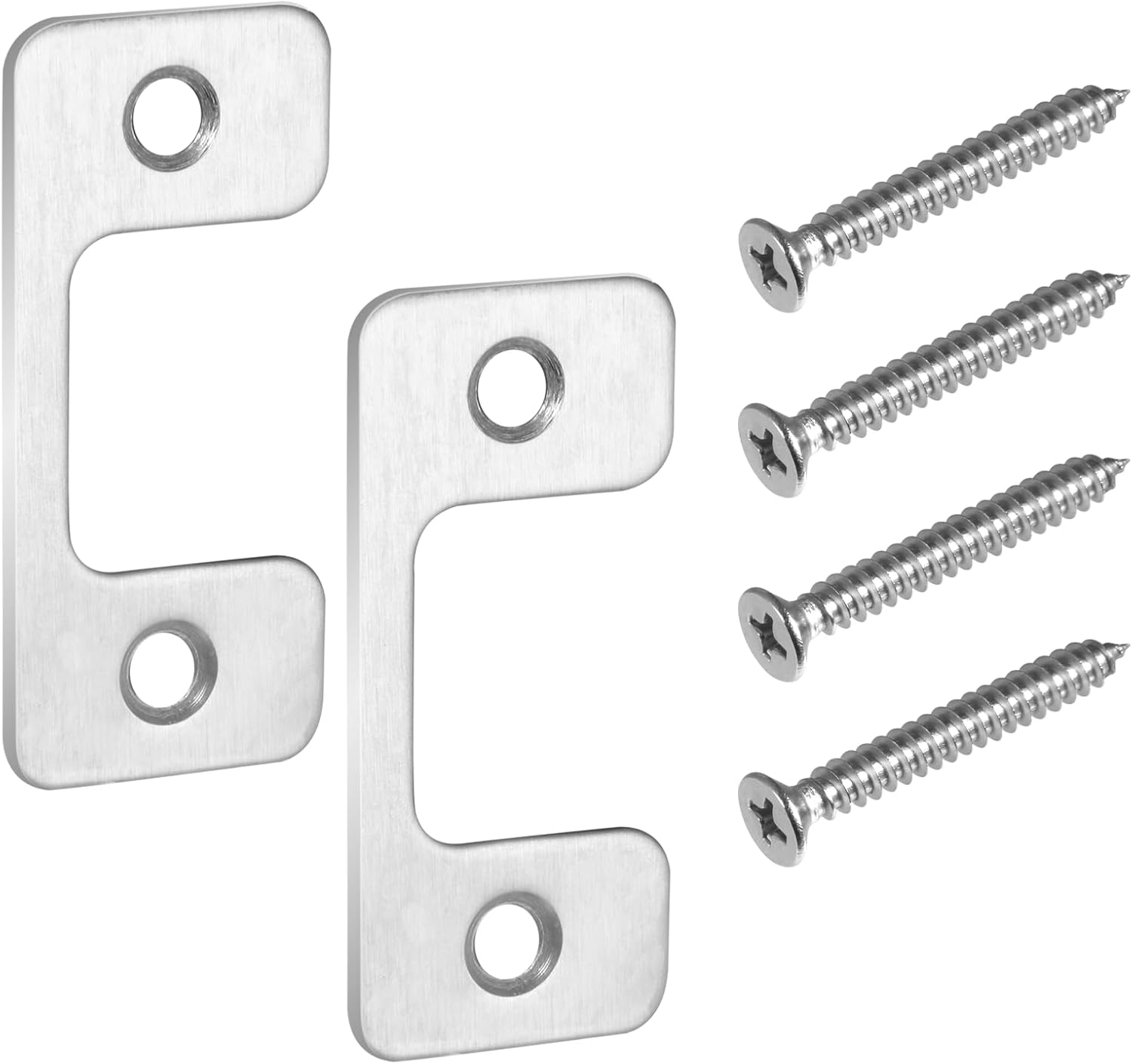 Adjustable Door Strike Plates for Home and Rental Security - 2 Pcs Large Hole Strike Plate for Deadbolt Compatibility