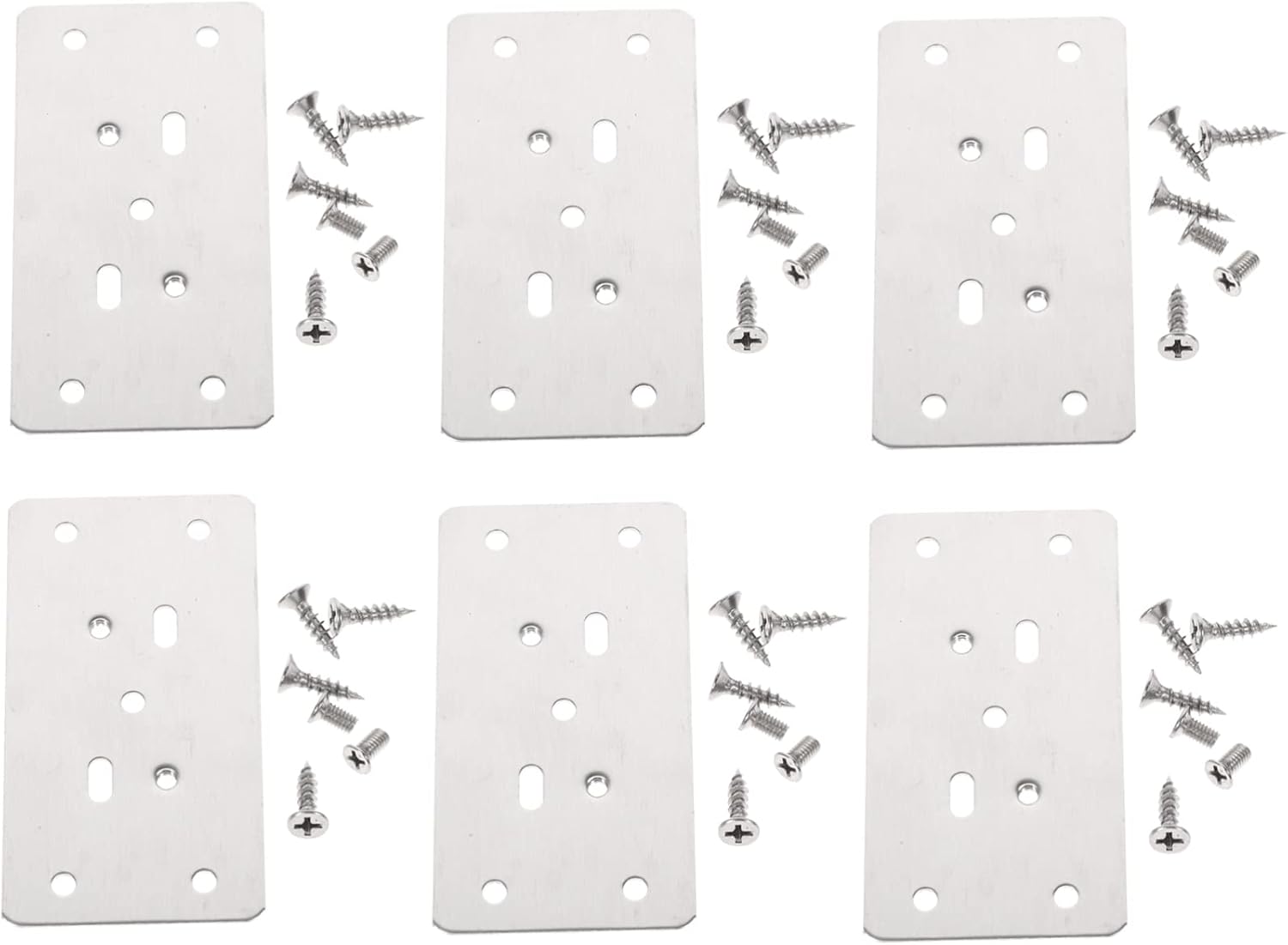Handy Hinge Repair Kit - 6 Pc Stainless Steel Cabinet Hinge Repair Set with Screws