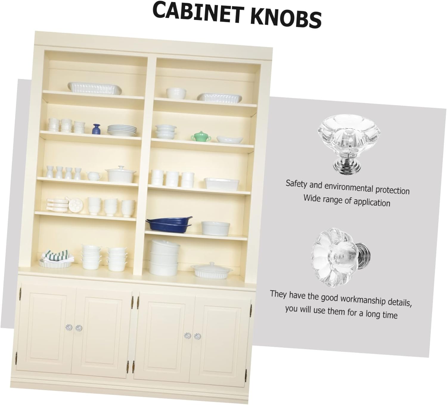 JojoFuny Luxury Crystal Door knobs 6-Piece Acrylic Door Knobs for Old or Damaged Handles