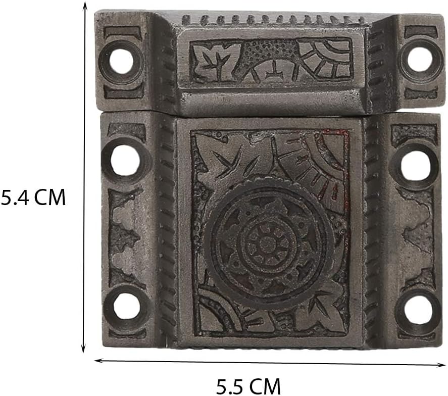 --------Handmade Antique Iron Finish - Secure Closing Cabinet Latch with Windsor Knob Design