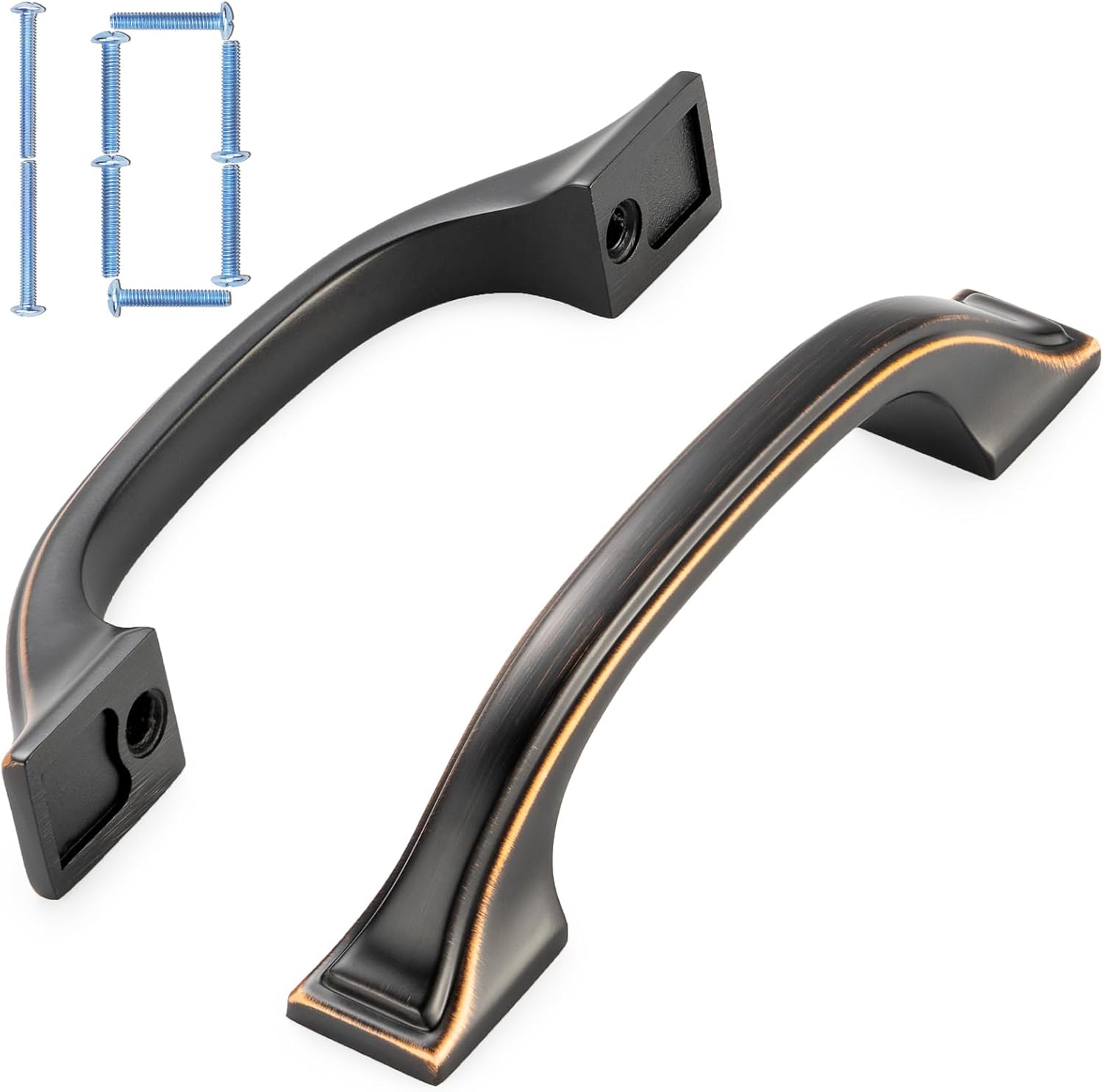 KOOFIZO Square Foot Craftsman Cabinet Bow Pull - Oil Rubbed Bronze 3 76mm x 10-Pack