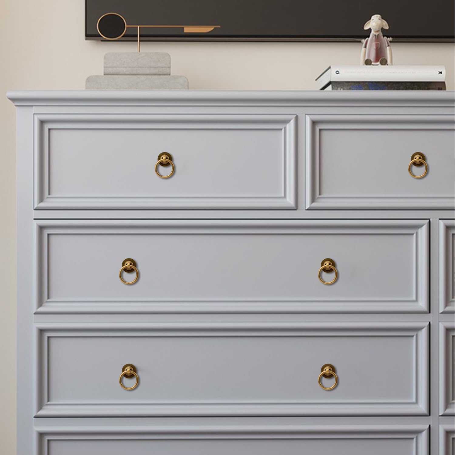 4-Piece Antique Brass Cabinet Pulls Set with M4 screws Perfect for adding style to your cabinets