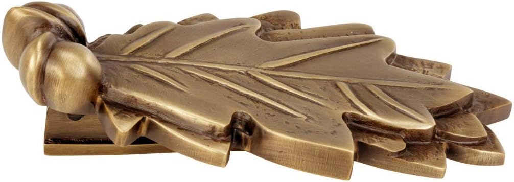 Antique Brass Oak Leaf Front Door Knockers with Mounting Hardware - Heavy Duty Door Hardware