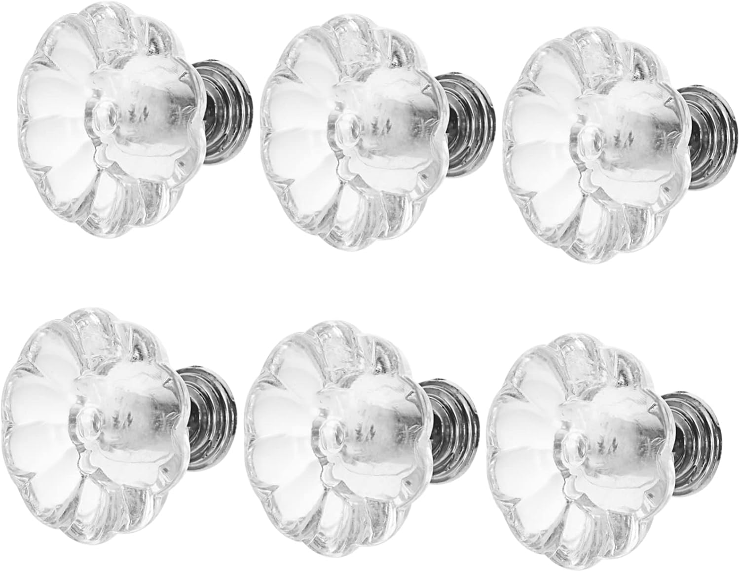 JojoFuny Luxury Crystal Door knobs 6-Piece Acrylic Door Knobs for Old or Damaged Handles