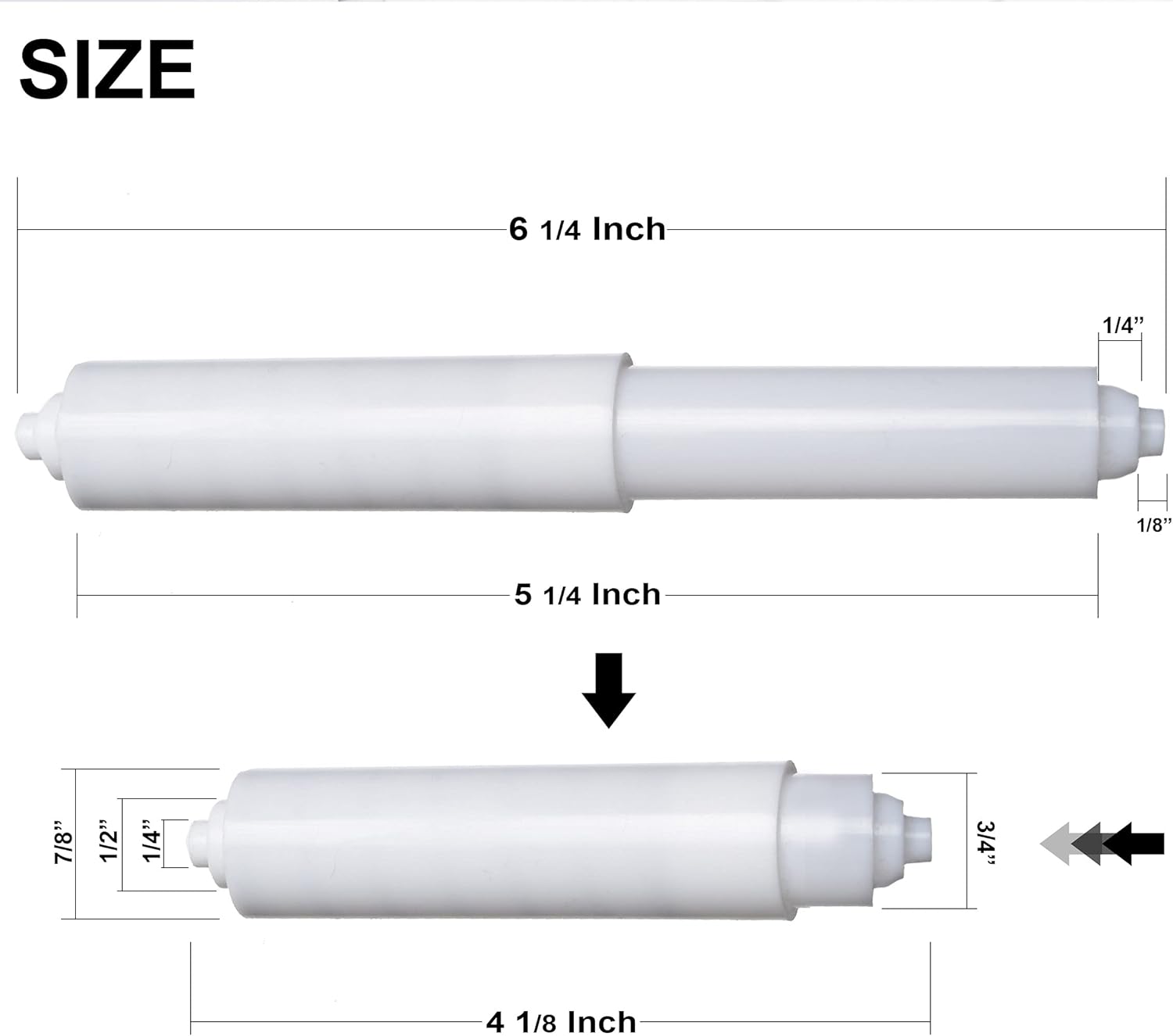 Hilltop Products 2 Pack White Toilet Paper Holder Spring Loaded Durable for Home Use