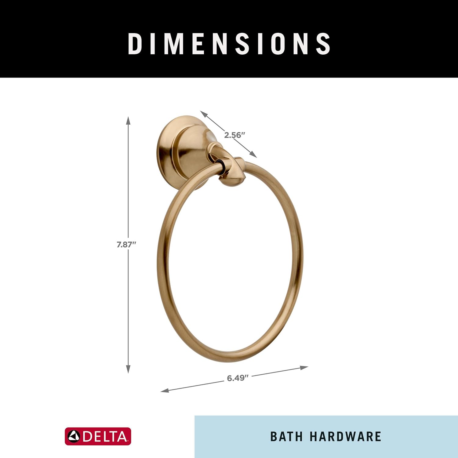 Delta Faucet 79444-CZ Linden Towel Ring Champagne Bronze Space-Saving Durable and Stylish for Contemporary Bathrooms
