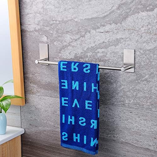 16-inch Stainless Steel Towel Bar with 2 Pack Sticky Hooks