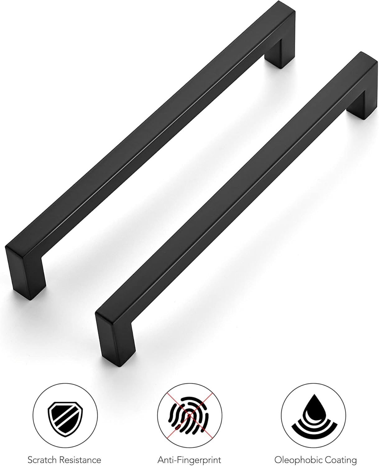 Ravinte Sturdy Kitchen Square Cabinet_pulls Sets 20 Packs 7-12 inches Matte Black Quantity 20