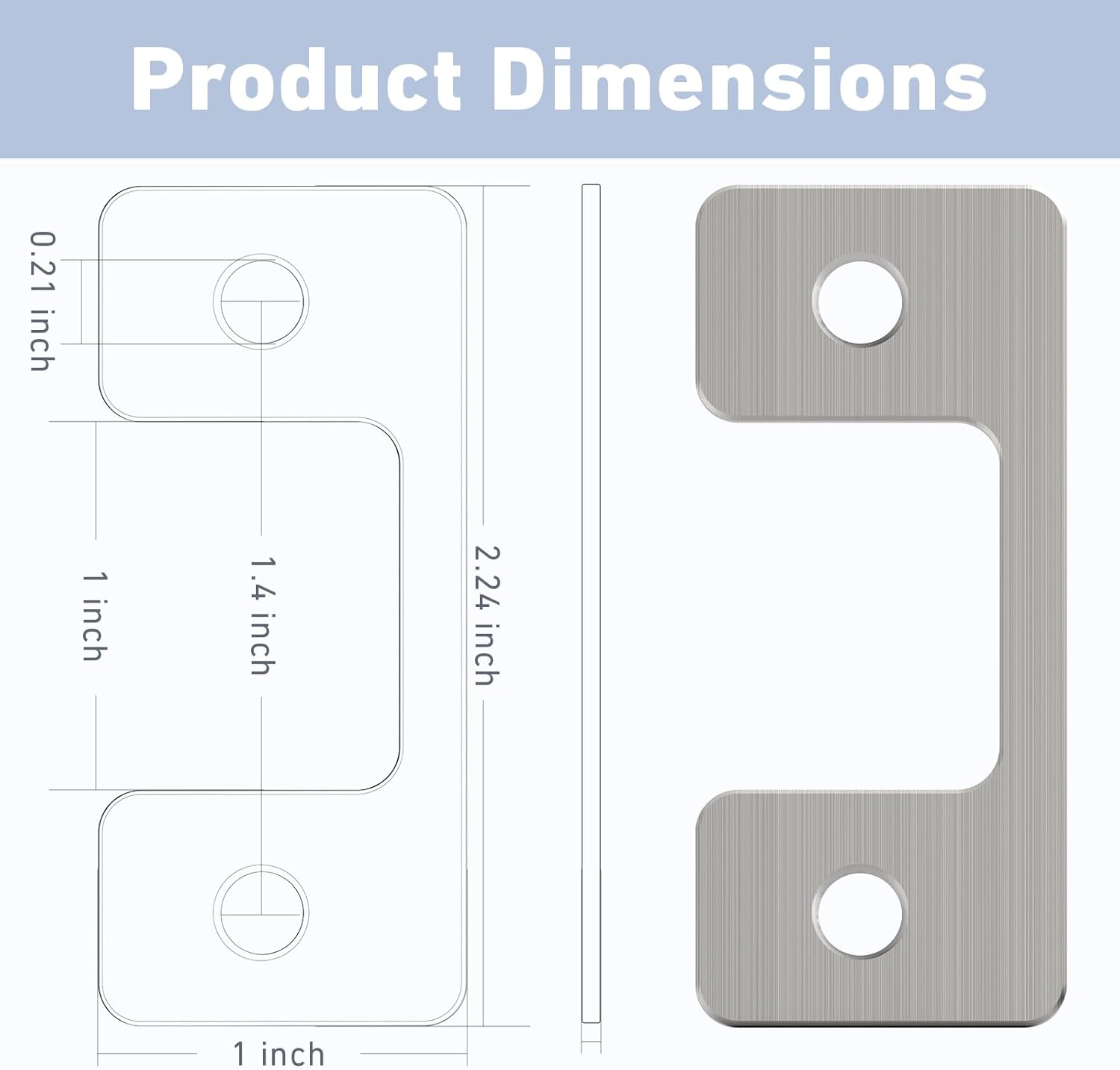 Lioaeust4Pcs Adjustable Door Strike Plates - Secure Your Exterior Doors with Your brand name Door Lock Replacement