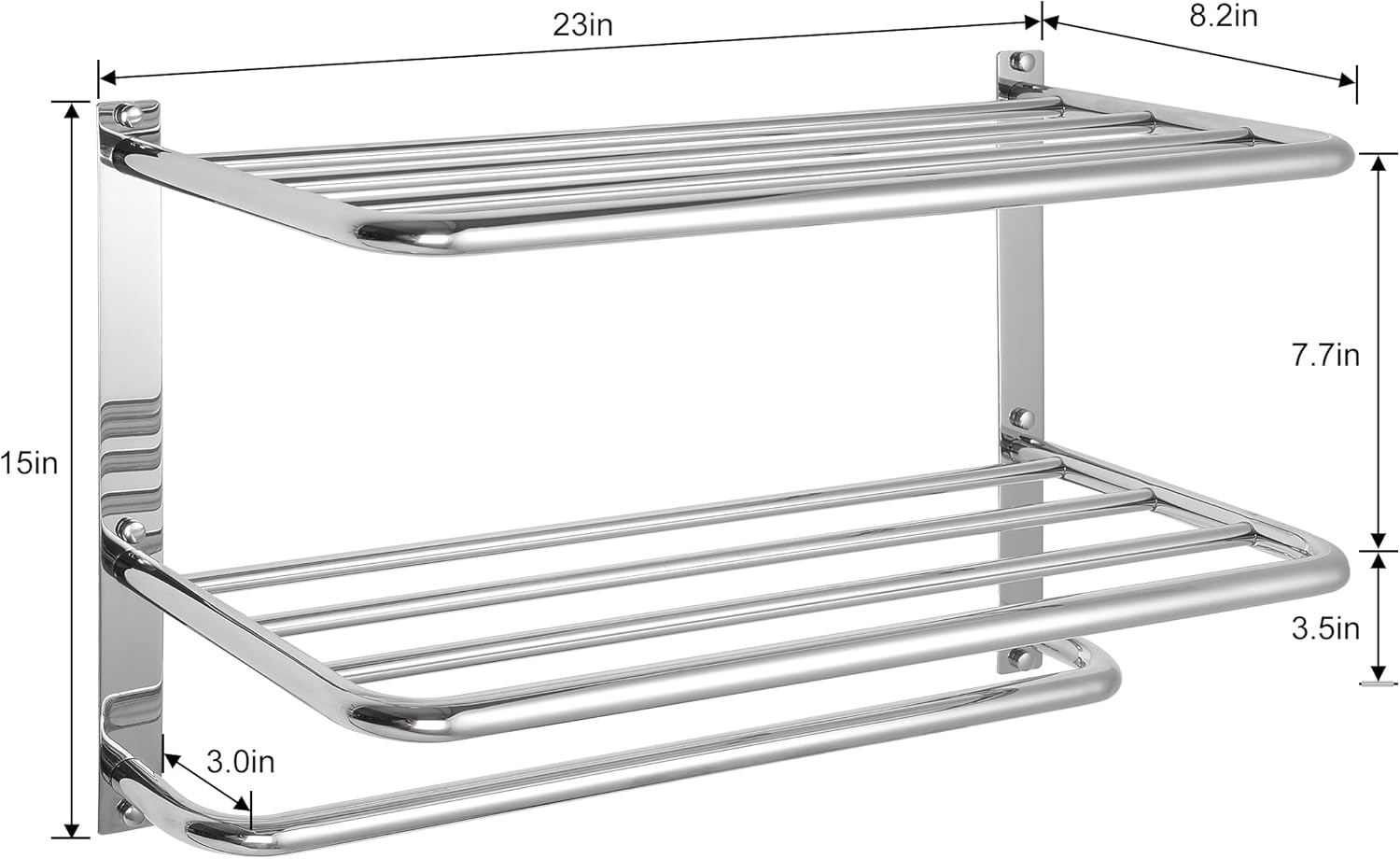 Rust-Proof 3-Tier Towel Rack for Bathroom Smooth Finish Easy to Install and Use
