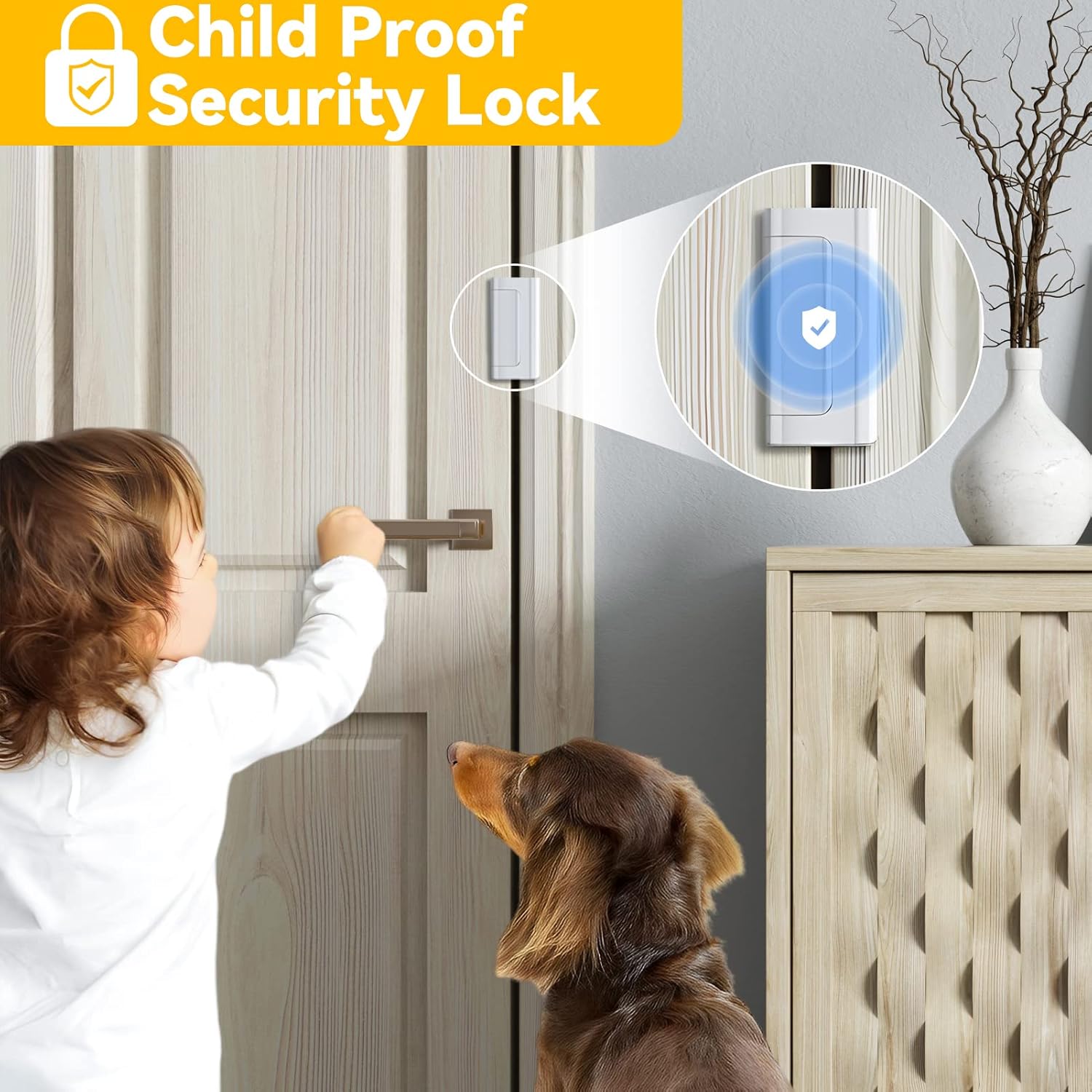 Rerishom 2-Pack Door Lock 800 lbs Withstand Extra Security with 8 Screws and Child-Proof Design