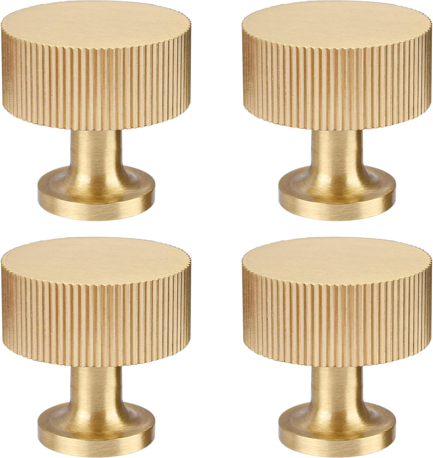 4-Piece Solid Brass Cabinet Knobs Gold Finish Durable and Stylish for Home Use