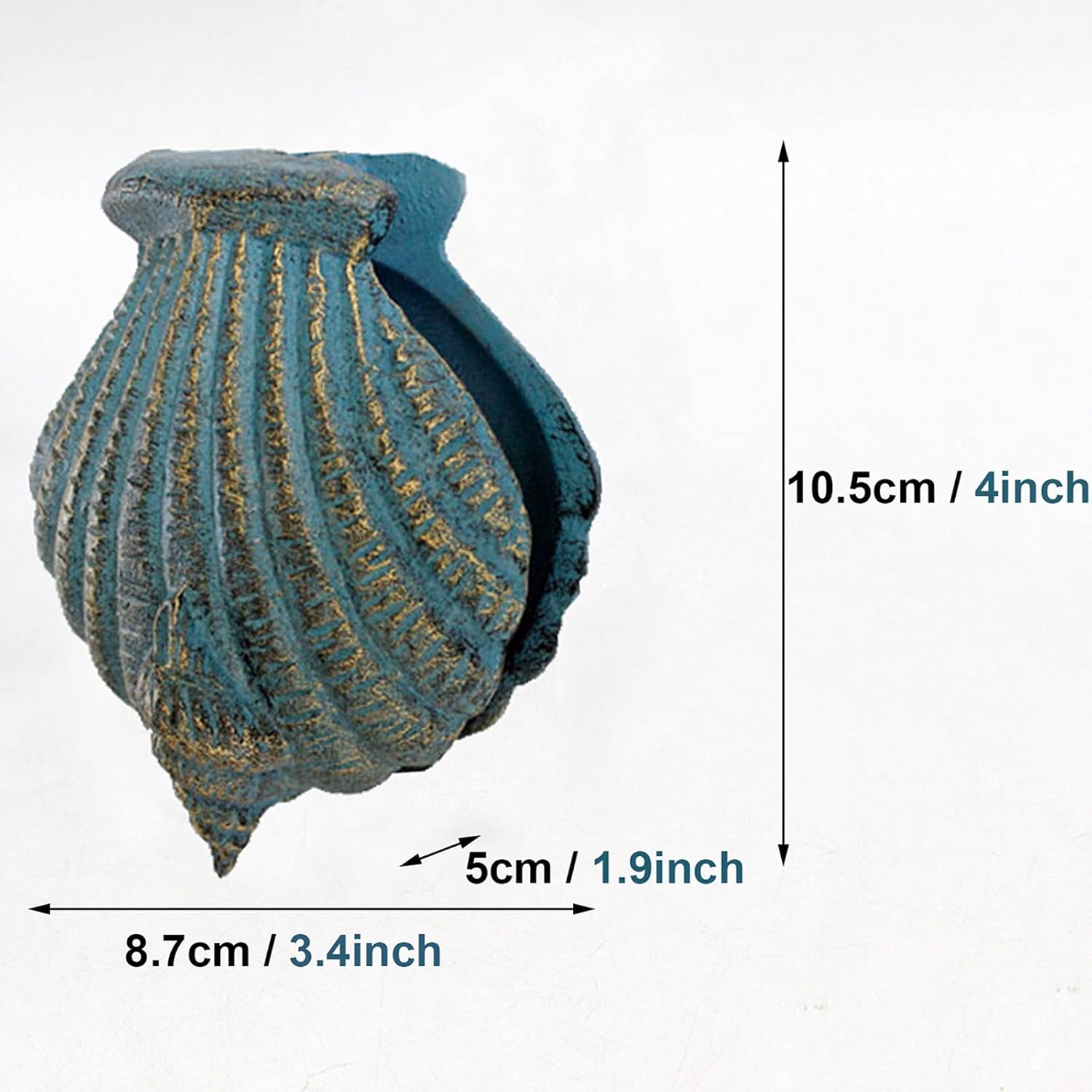 DECJANSliding Barn Door Knockers Rustic Green Shell-Shape Cast Iron Knockers for Cottage Home