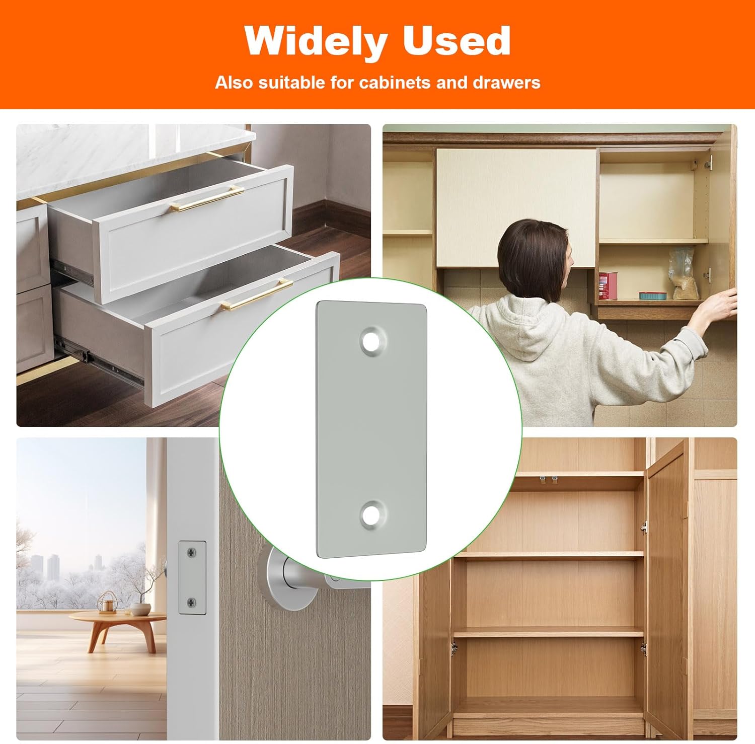 6Pack Door Edge Hole Filler Plate Door struck plate for Deadbolts Durable Replacement Home Security