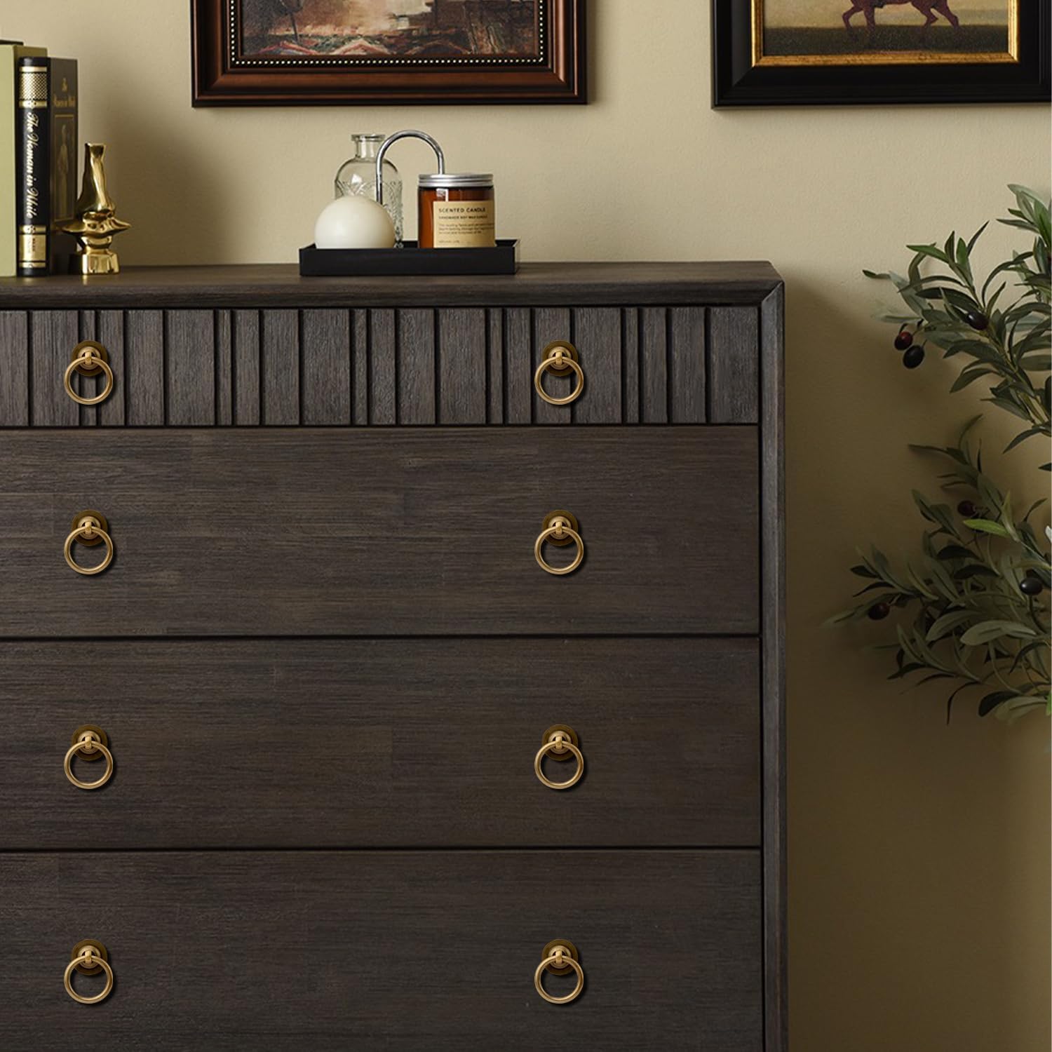 4-Piece Antique Brass Cabinet Pulls Set with M4 screws Perfect for adding style to your cabinets